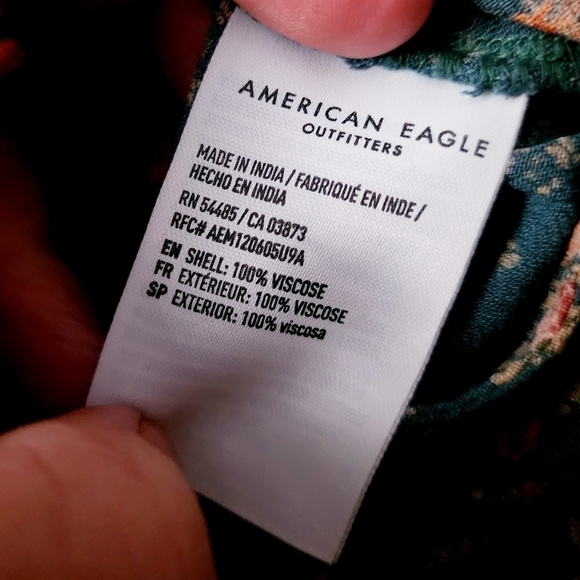 American Eagle AEO Green Floral Wrap Skirt Side Tie Women's Medium M Cottage EUC - Picture 10 of 11